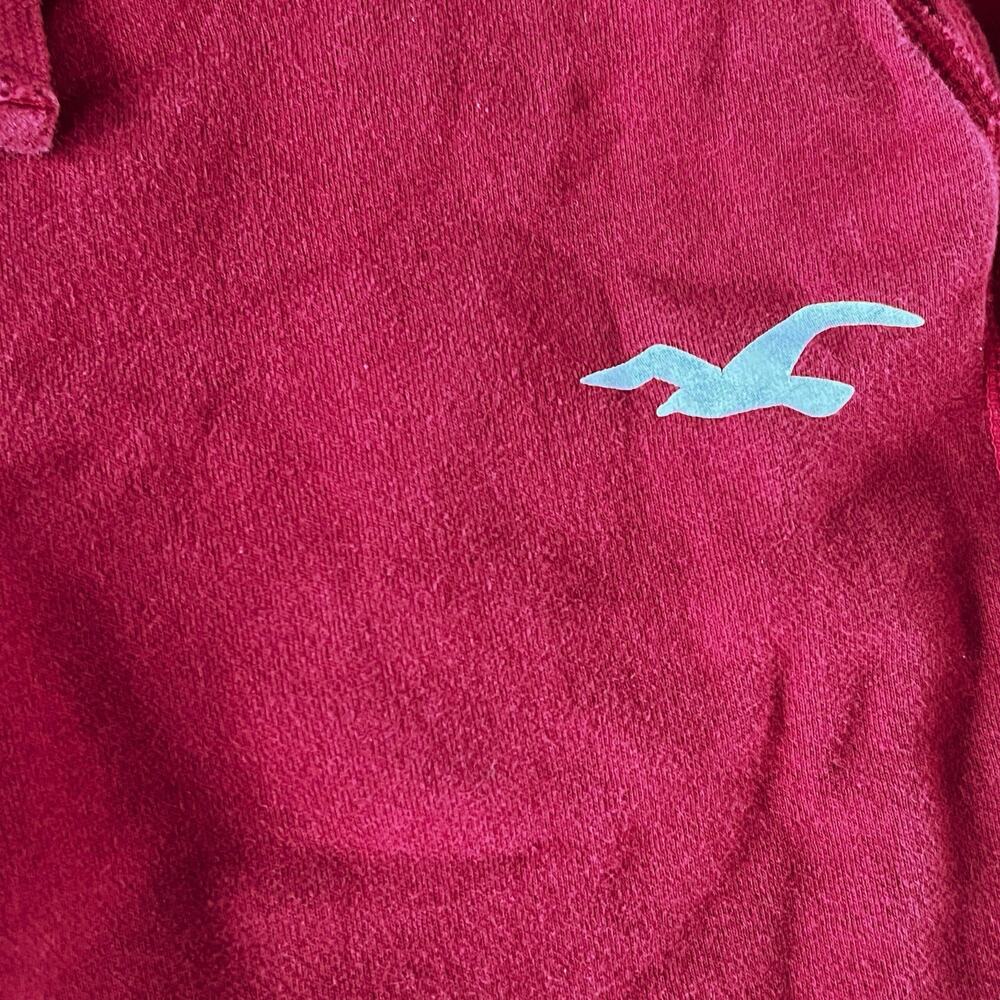 HOLLISTER Graphic Logo Deep Red Sweatpants Fleece Jogger | S - Picture 5 of 6